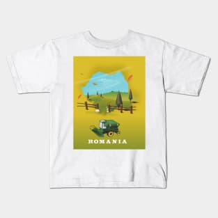 Romania Map Travel poster Kids T-Shirt